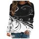 thumbnail image 2 of Pntutb Moda Mujer Manga Larga Cuello Redondo Impreso Sudadera Blusa Pullover top Pntutb Pntutb-6689, 2 of 5