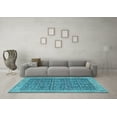 thumbnail image 3 of Ahgly Company Indoor Square Oriental Light Blue Traditional Area Rugs, 6' Square, 3 of 4
