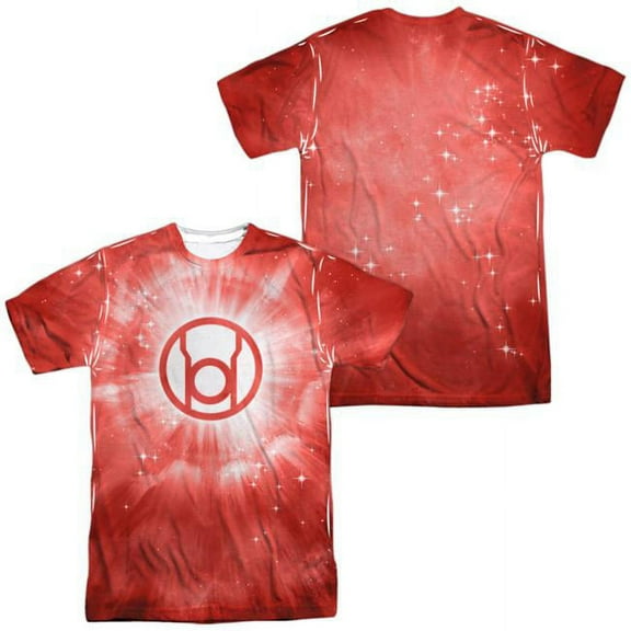 Green Lantern Men's Red Energy Sublimation T-shirt White