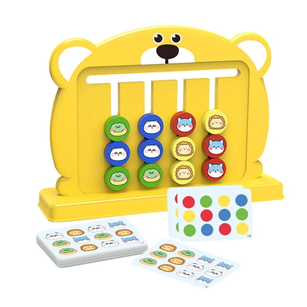 Rompecabezas de madera con combinación de colores, juguetes de aprendizaje Montessori, rompecabezas de madera para niñas Amarillo