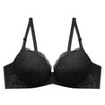 thumbnail image 5 of YWDJ Bras for Women Push up Comfy Bras No Wire Lounge Bras Adjustable Straps Half Cup Hollow Comfortable Bras Padded Lace Comfort Bras Wrap Solid Bras Black 32, 5 of 6