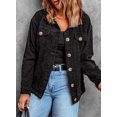 thumbnail image 6 of Asyoly Womens Corduroy Shacket Jackets Button Down Long Sleeve Solid Color Casual Lapel Coat Outwear With Pockets, 6 of 7