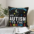 thumbnail image 6 of Haiem I Love With Autism To The Moon And Back Print Velvet Soft Solid Decorative Square Throw Pillow Covers Set with Elegant Piping Christmas Cushion Case for Sofa Bedroom Car-18"x18", 6 of 8