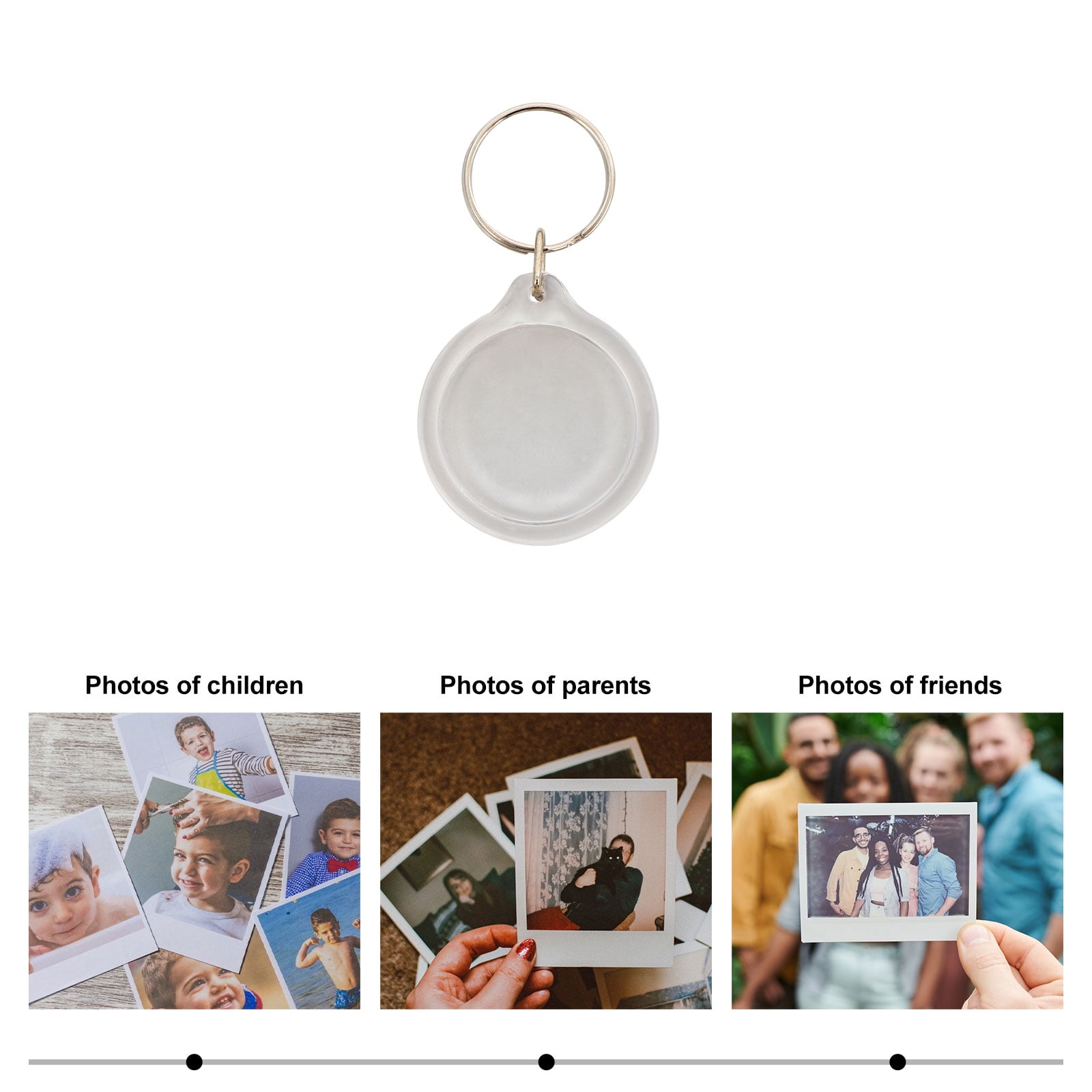 Hemoton 100 Pcs Photo Frame Key Ring Keychain Acrylic Key Chain Key Holder DIY Gift