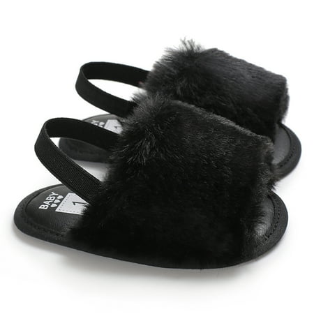 

Frobukio Baby Sandals Soft Sole Cute Solid Color Anti-Slip Shoes Slippers