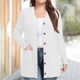 thumbnail image 2 of Womens Puffer Jacket Cardigan Lightweight Soft Knit Cardigan Long Sleeve Lightweight Open Front Button Sweat Shirts 2025 Fall Fashion Cardigans with Pockets Dressy Winter Clothes, 2 of 7
