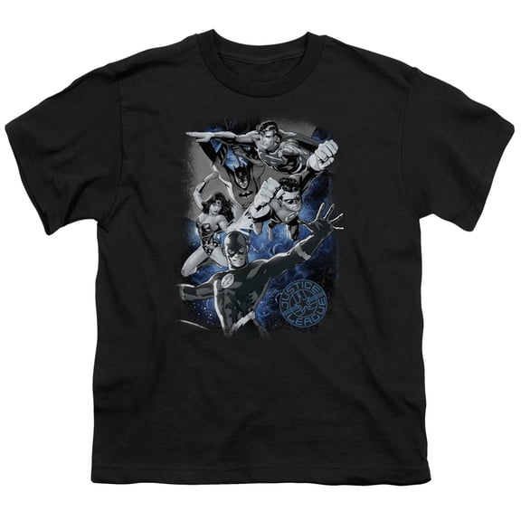 Jla Galactic Attack Nebula Big Boys Youth Shirt (Black, Medium)