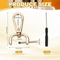 thumbnail image 2 of Uxcell Swivel Clasps Hook, ID Detachable Snap Hook with Screwdriver Light Gold 3/4 Inch, 2 of 7