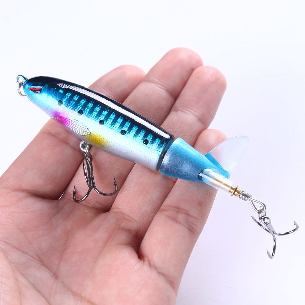 HENGJIA 10PCS Fishing Lures Plopper Bass Lures with Floating Rotating Tail Barb Treble Hooks in Saltwater and Freshwater Lures for Bass Trout Walleye,4.33 inch/0.46 oz