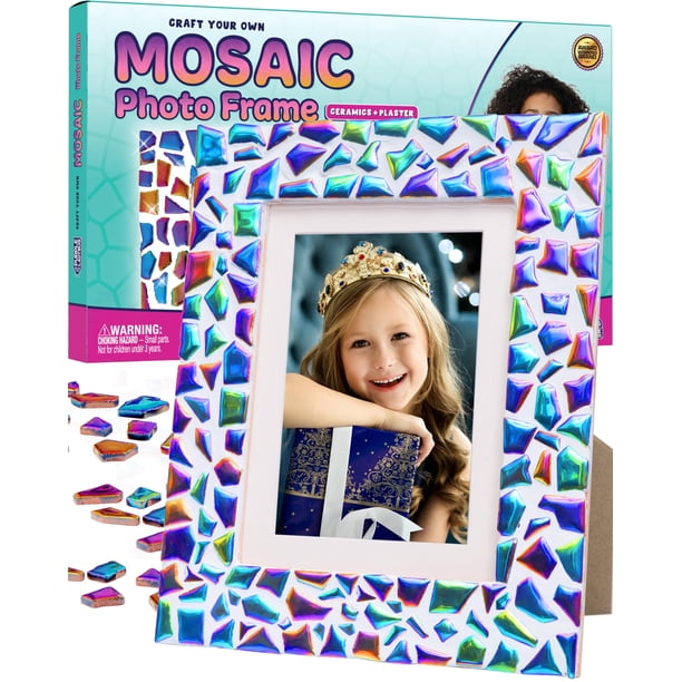 Kit de marcos de fotos en forma de mosaico con diseño de mariquita morada, para niños de 8 a 12 años