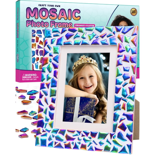 Kit de marcos de fotos en forma de mosaico con diseño de mariquita morada, para niños de 8 a 12 años