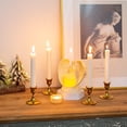 thumbnail image 2 of Set of 4 Golden Candlestick Candle Holders - Decorative Metal Candle Holders for Table Taper Candle Retro Style Wedding Advent Christmas Home Decoration,6cm, 2 of 5