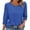 Blue, variant on Womens 3/4 Sleeve Button Front Blouse Round Neck Casual Top Plus Size Comfortable Spring Summer Beach Outfit Essential M Size Light Violet