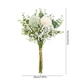 thumbnail image 3 of MMJ Artificial Flowers Bouquet Hydrangea Baby Breath Faux Silk Floral Home Wedding Vase Decor 14.57x7.87in, 3 of 6