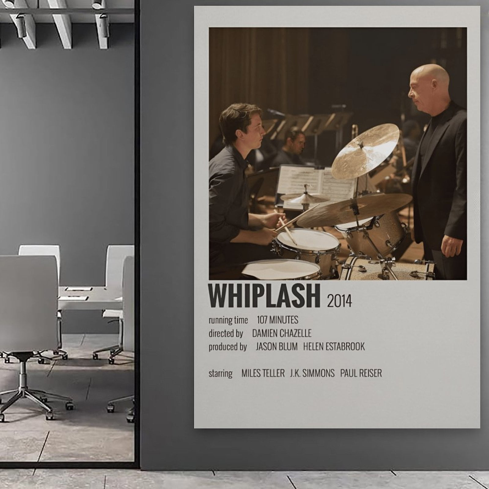 Whiplash Movie Canvas Poster Paintings Prints Posters Wall Art Modern Home Office Family Bedroom Wall Decor(24"Lx36"W Frame)