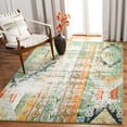 thumbnail image 2 of SAFAVIEH Madison Christabella Overdyed Striped Area Rug, Green/Orange, 5' x 5' Square, 2 of 7