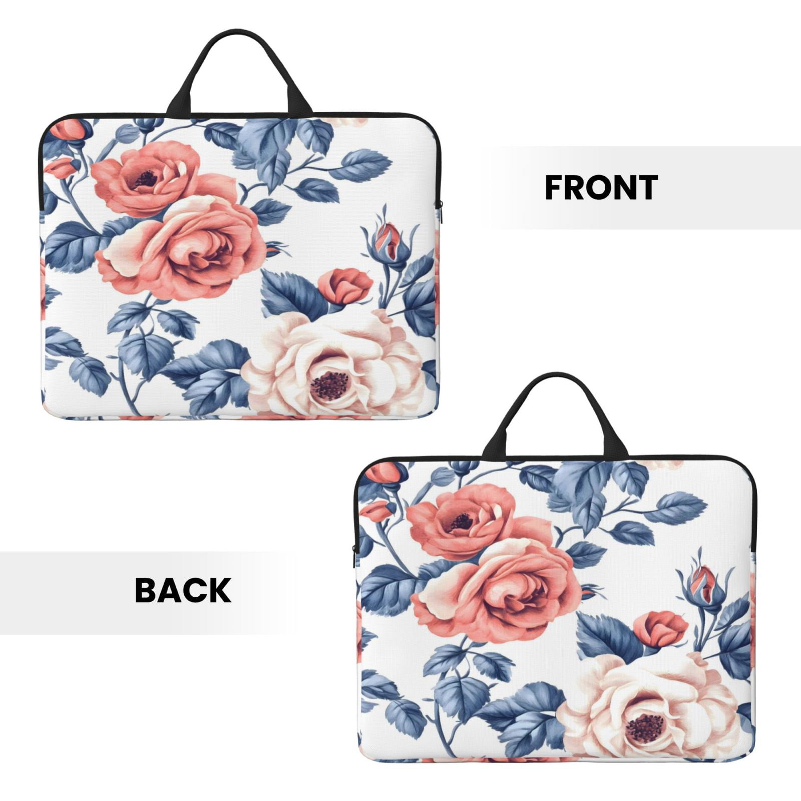 Laptop Sleeve Bag For Women Men 14inch Waterproof Durable Protective Computer Carrying Cover Handle Laptop Case Bag Flowers (9)