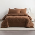 thumbnail image 4 of Ntbay 5 Piece Twin Bedding Comforter Set, Ultra Soft and Breathable Bed in a Bag, Includes Quilted Comforter, Fitted Sheet, Flat Top Sheet, 2 Envelope Pillowcases, Brown, 4 of 8