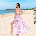 thumbnail image 5 of Women Sarong Wraps Checkered Grid-c5 Swimsuit Beach Pareo Bikini Coverups Skirt L, 5 of 7
