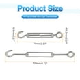 thumbnail image 2 of Uxcell 4Pcs M5 Hook and Eye 304 Stainless Steel Turnbuckle Wire Rope Tension, Silver, 2 of 6