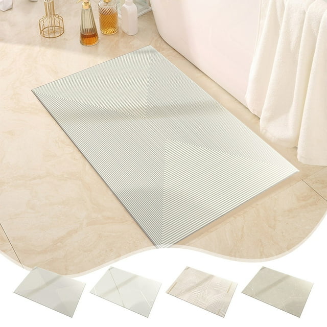 Fiudx Alfombra de Baño de Diatomeas, Superabsorbente, Antideslizante, de Terciopelo, Suave, Cálida y Cómoda, de Secado Rápido, Multiusos, para Lavabo, 40 X 60 Cm.