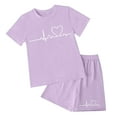 thumbnail image 4 of Girls 2 Piece Clothing Sets Short Sleeve T Shirt and Elastic Waist Shorts Girl Clothes, 4 of 4