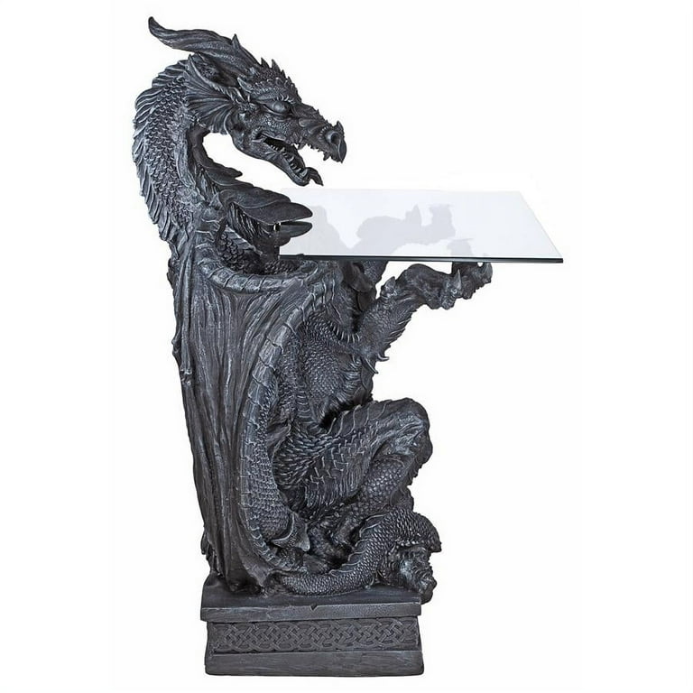 Design Toscano The Subservient Dragon Glass-Topped Sculptural