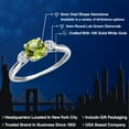 thumbnail image 2 of Gem Stone King 10K White Gold Green Peridot and Lab Grown Diamond 3-Stone Ring for Women | 1.22 Cttw | Round 6MM | Gemstone August Birthstone | Size 9, 2 of 6