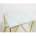 thumbnail image 3 of Brassex Kingston Modern Glam Side Table for Living Room and Bedroom with Marble Glass Top and Gold Stainless Steel Base, 3 of 8