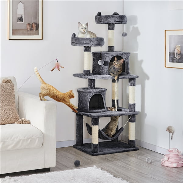 Cat Christmas Tree Cat Tree For Indoor Cats, 68.5" Cat Tower With 2 Cat Condos, Sisal Scratching Post Cat Towers For Indoor Cats