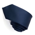 thumbnail image 4 of Corbata clásica de Seda de poliéster Nikou corbata formal de negocios azul marino, 4 of 12
