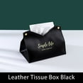 thumbnail image 2 of Pompotops Leather Tissue Box Cover, Triangular Foldable Tissue Box Holder - Modern Decorative Storage Box For Living Room, Bedroom, Car, Office, Gift Ideas Clearance, 2 of 3