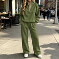 thumbnail image 5 of Teuyenhk Womens Two Piece Sweat Sets Cozy Fleece Lined Sweatsuits Quarter Zip High Neck Pullover with Sweatpants Fashion Athleisure Tracksuit, 5 of 7