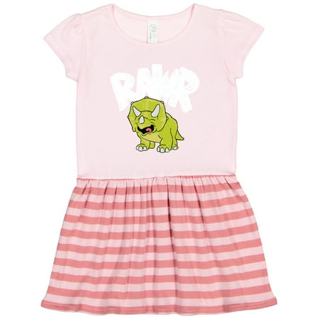 

Inktastic Lil Green Triceratops Rawr! Gift Toddler Girl Dress