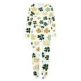 thumbnail image 4 of lcziwo Cute Holiday Outfits for Women 2 Piece St.Patrick's Day Sweatsuit Shamrock Graphic Long Sleeve Hoodies with Elastic Waist Drawstring Joggers Loungewear Saving Deals,Green,XXL, 4 of 5