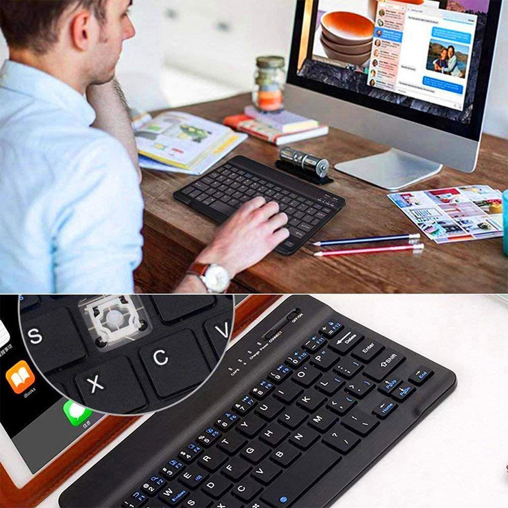 Ultra Slim Wireless Bluetooth Keyboard 59 Keys Rechargeable Quality Android For Ios Windows H5G0