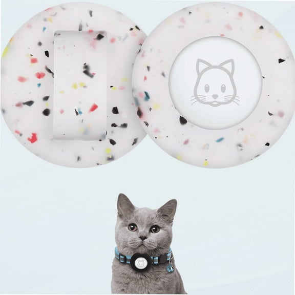 Airtag Cat Collar Holder, Small Air tag Cat Collar Holder Compatible with Apple Airtag GPS Tracker, 2Pack Waterproof Case Cover for Cat Dog Pet Collar Within 3/8 inch (2 Transflower)