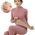 thumbnail image 2 of Women's Fleece Lined Thermal Top and Pants Set for Cold Weather Comfortable High Neck Long Sleeve Winter Layering, 2 of 17