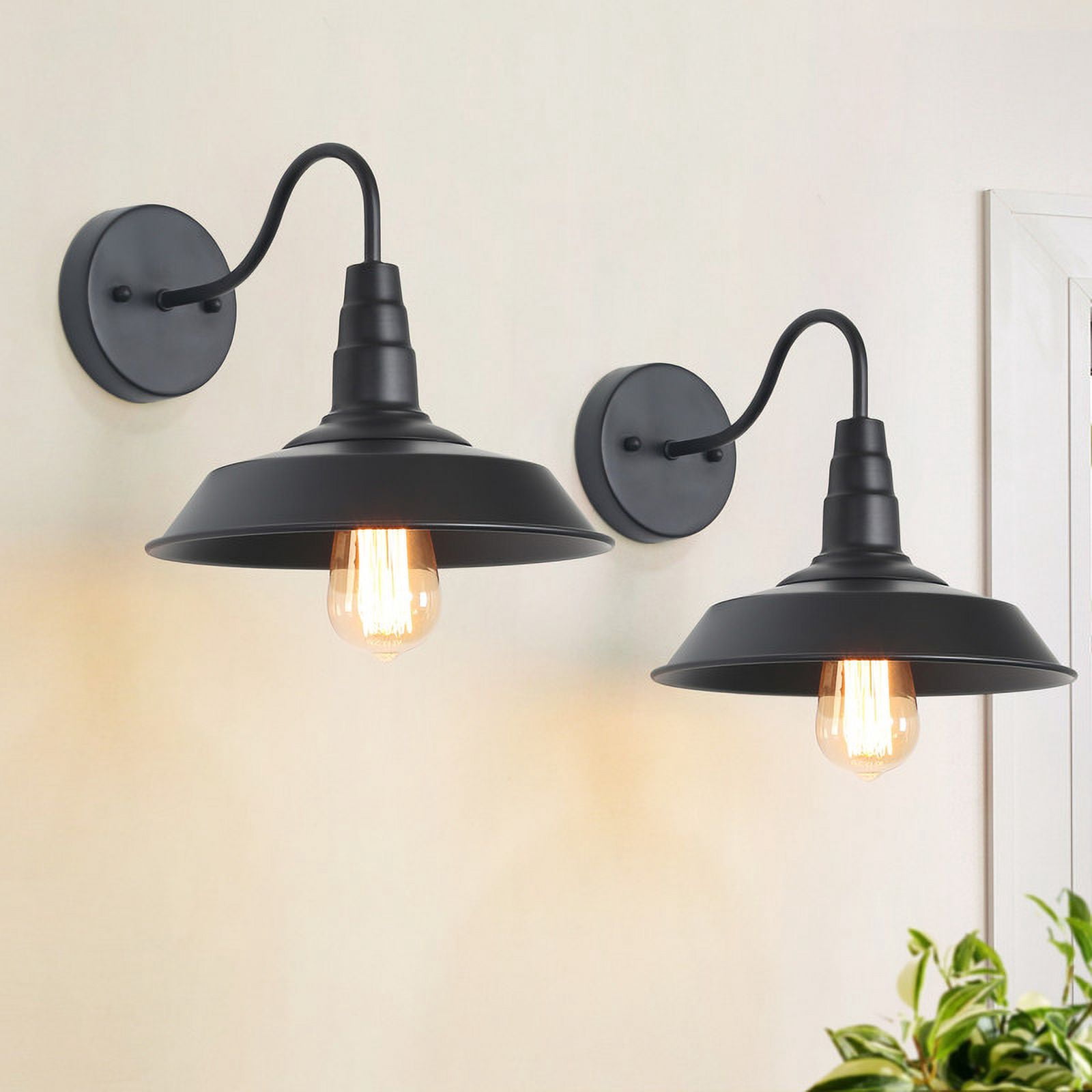 10.2-in W 2-pack Matte Black Modern/Contemporary LED Wall Sconce for Dressing Room, Powder Room