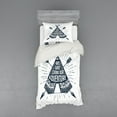 thumbnail image 2 of Ambesonne Adventure Bedding Set 4 Pcs, Teepee with Arrows, Queen, Dark Petrol Blue White, 2 of 3