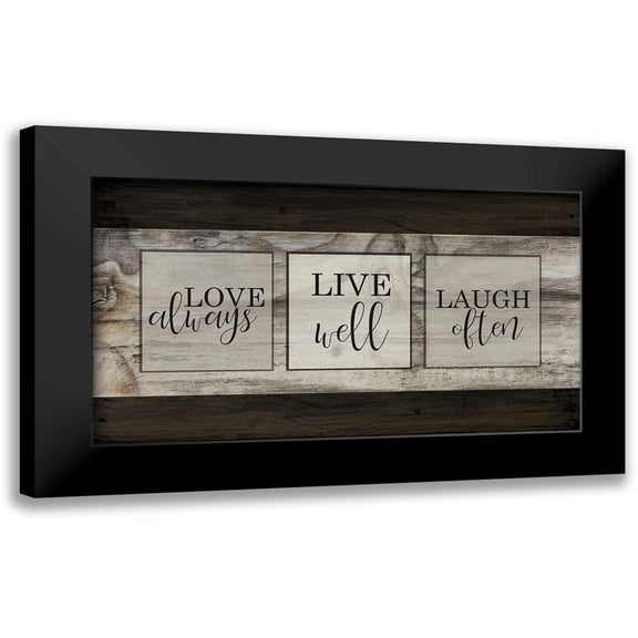 Kimberly, Allen 14x10 Black Modern Framed Museum Art Print Titled - Love Live Laugh Plank