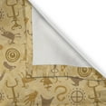 thumbnail image 4 of Ambesonne Kokopelli Valance Pack of 2, Cave Animal and Hunters, 42"X18", Pale Coffee Caramel, 4 of 5