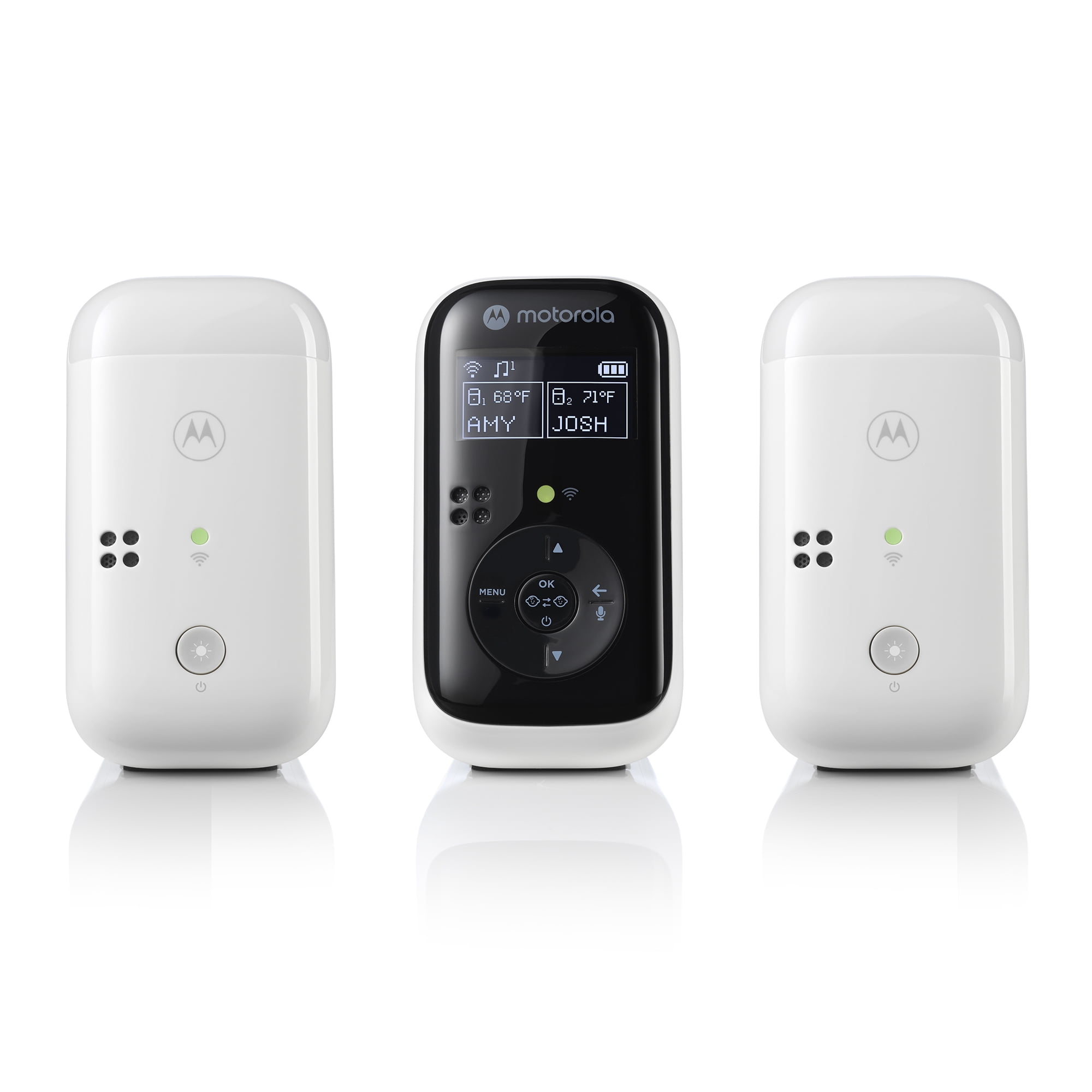 Motorola Nursery PIP15-2 Audio Baby Monitor, Dual Room HD with Nightlight, 1500 ft. Range, Two-Way Talk, Includes Parent Unit, 2 Monitors, White