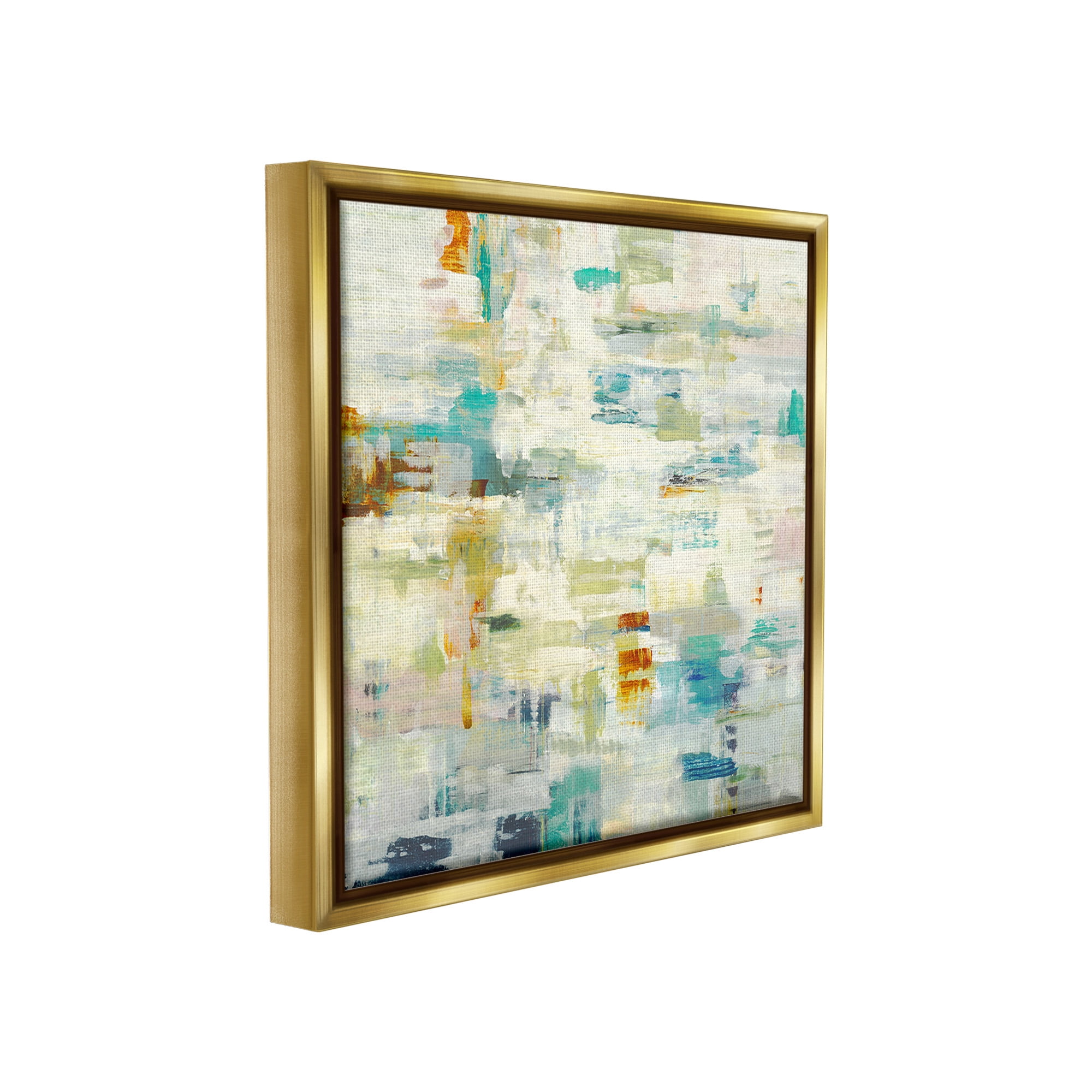 Stupell Industries Complex Abstract Pattern Abstract Painting Gold Floater Framed Canvas Art Print Wall Art, 25 x 25