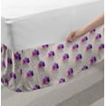 thumbnail image 2 of Geometric Bed Skirt, Retro Triangle Pattern Geometric Art Mosaic Rain Drops on Polka Dots Print, Elastic Bedskirt Dust Ruffle Wrap Around for Bedding Decor, 4 Sizes, Purple Grey Pink, by Ambesonne, 2 of 2