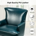 thumbnail image 3 of 14 Karat Home Faux Leather Accent Chairs Set of 2 Wingback Solid Wooden Legs Living Room Adult Green, 3 of 8