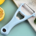 thumbnail image 1 of Pelador de verduras de acero inoxidable con abridor de botellas | Pelador de frutas con cuchilla giratoria | Herramienta de cocina ergonómica para patatas, manzanas y zanahorias, 1 of 6
