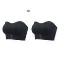 thumbnail image 2 of qolati 2 Pack Strapless Push Up Bras for Women Front Buckle Lift Bra Plus Size Wireless Non-Slip Invisible Front Hook Underwear Minimizers Bra, 2 of 8