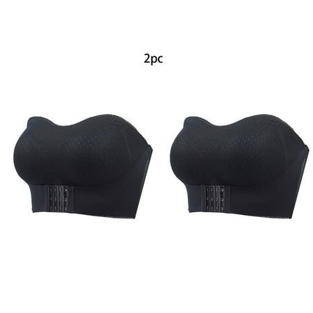 Itsame 2PC Bras for Women s Full Support Everyday Casual Bra Set Standard Straps Wireless Comfort Bralette Black Size XL