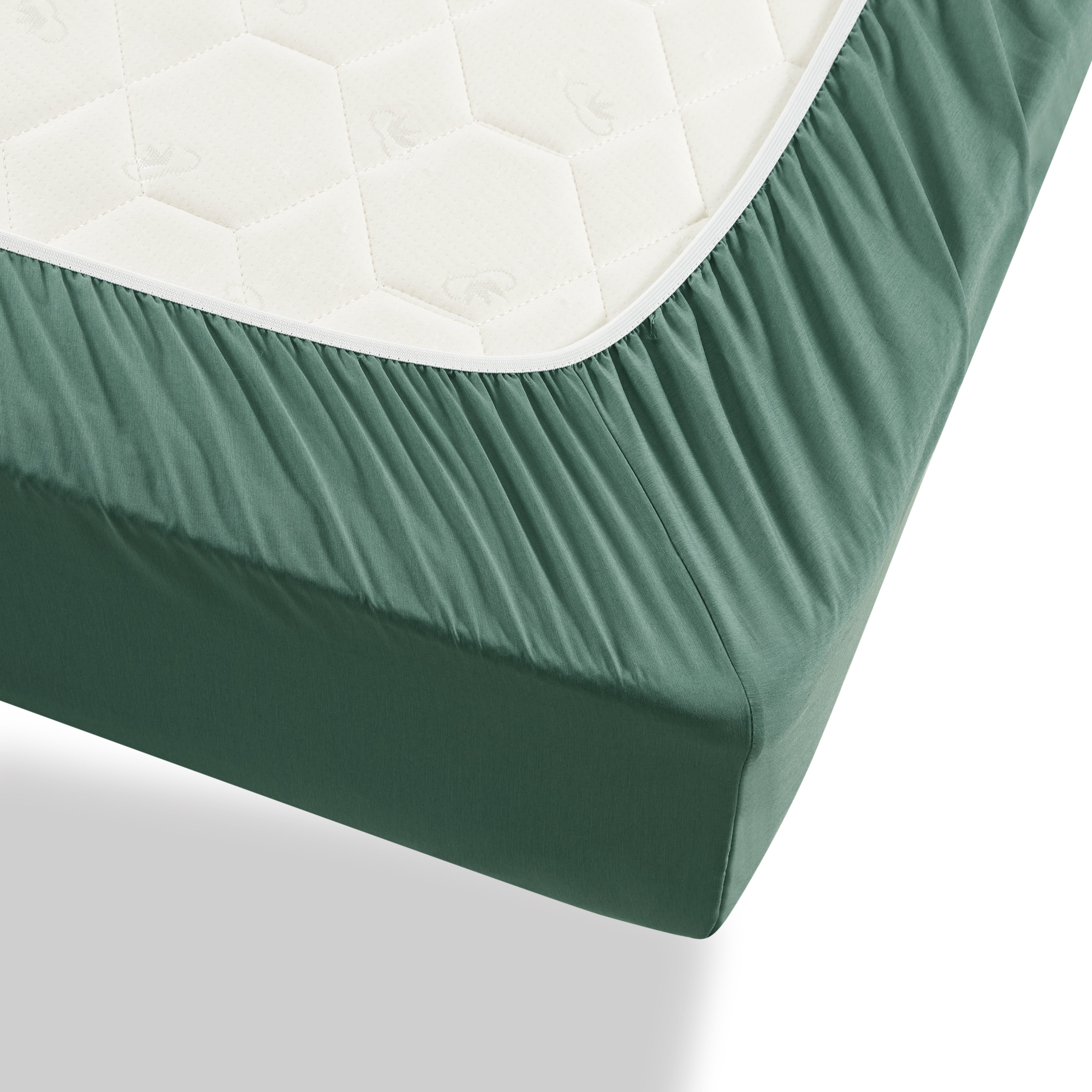 Virtu Bed Sheets Set, Deep Pocket Rayon Derived Bamboo & Microfiber Cooling 4 Piece Queen Sheets sets, Hunter Green